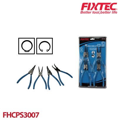 ชุดคีมหนีบแหวน 7&quot;  4 ชิ้น FIXTEC FHCPS3007