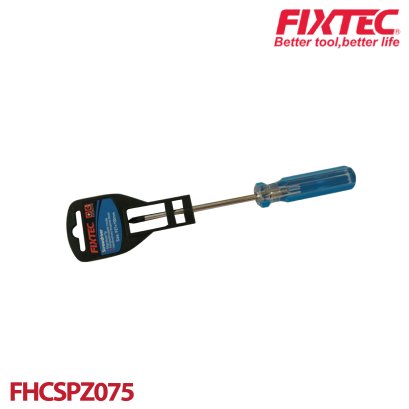 ไขควงปากแฉก PZ0 แกนกลม 3x75 mm FIXTEC FHCSPZ075
