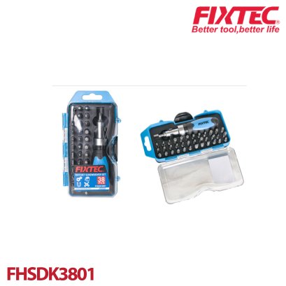 ชุดดอกไขควง พร้อมด้ามจับ  38 ชิ้น FIXTEC FHSDK3801