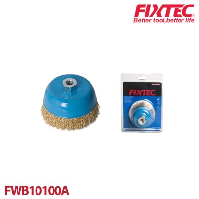 แปรงลวดถ้วย ทองเหลือง 4&quot; FIXTEC FWB10100A