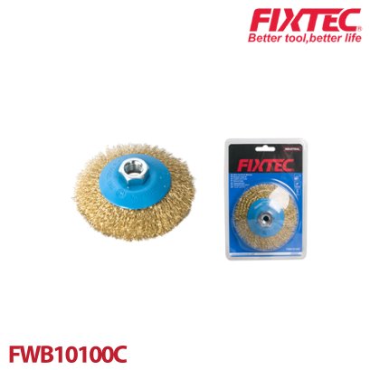 แปรงขัดเอียงลวดจีบ 4&quot; FIXTEC FWB10100C