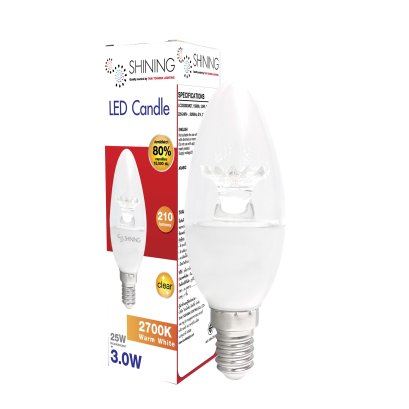 LED SHINING CANDLE 3 Watt E14 WARMWHITE