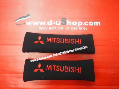 คาดเบลล์แบบผ้าปักโลโก้ Mitsubishi สีดำ