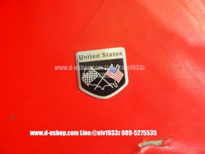 เพทโลโก้ United States พื้นดำ สำหรับติดรถทุกรุ่น  รุ่น5เหลี่ยม