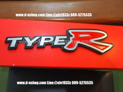 โลโก้ Type R แดงขอบดำ งานอลู สำหรับรถทุกรุ่น