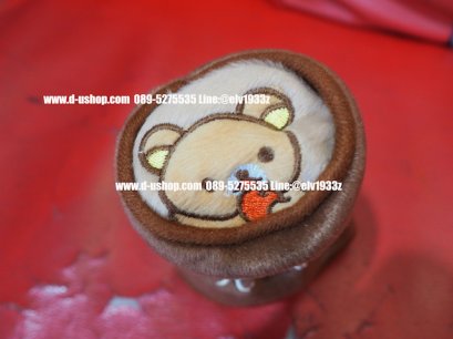 หุ้มเกียร์ผ้าลาย rilakkuma สีน้ำตาล ลิขสิทธิ์แท้ สำหรับรถทุกรุ่น