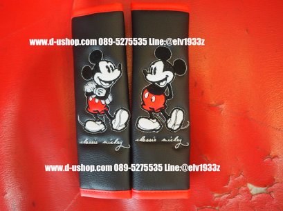 คาดเบลล์หนังดำลายการ์ตูน Mickey Mouse สำหรับรถทุกรุ่น