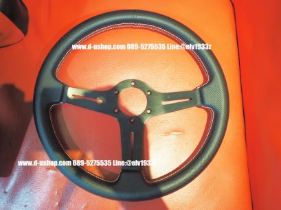 พวงมาลัยแต่งโลโก้Nardi 3ก้านหนังดำ สำหรับรถทุกรุ่น