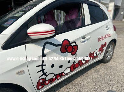 แต่งลายสติกเกอร์รอบคัน Honda BRIO สีขาว