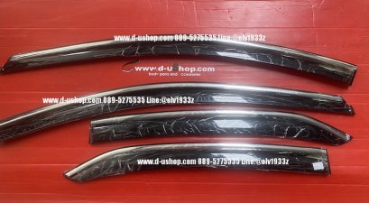 Black door awning, chrome edge, straight model Toyota Camry New 2019-22