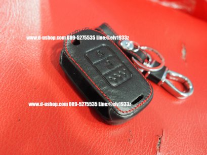 กระเป๋ากุญแจหนังดำด้ายแดงตรงรุ่น Honda City All New 2017 /Jazz All New(copy)