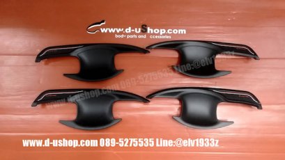 เบ้ามือเปิดประตูดำด้านโลโก้แดงกันรอยตรงรุ่น Honda Civic All New 2016 (FC/FK)