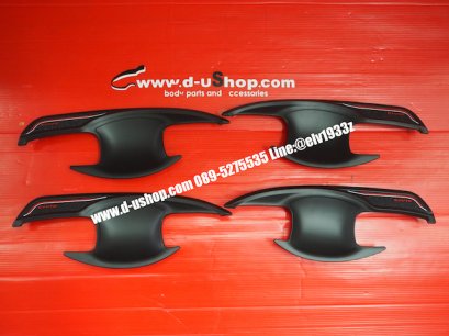 เบ้ามือเปิดประตูกันรอยดำด้านโลโก้แดงตรงรุ่น Honda Civic All New 2016-2021 (FC/FK)