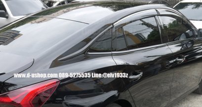 กันสาดประตูสีดำขอบโครเมียม ตรงรุ่นสำหรับ MG5 2021-2024
