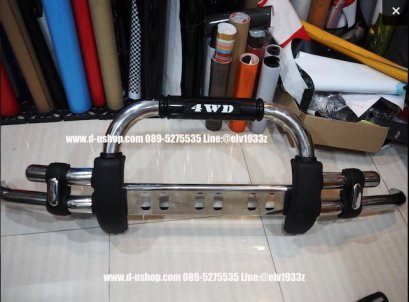 เสริมกันชนหน้าเหล็กขาตรงรุ่น Nissan Navara All New 2014 (NP300)