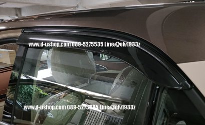 Black door awning with chrome edge matching ORA GOOD CAT model