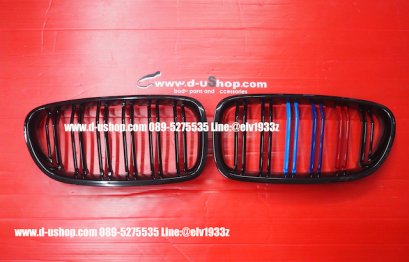 Front grille decorated in glossy black M style for BMW Series-5