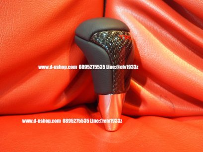 หัวเกียร์เคฟล่าแท้โลโก้TRD Auto สำหรับ Toyota Fortuner All New 2015-18