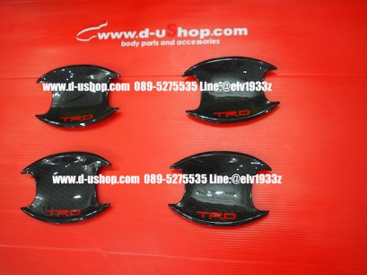 เบ้ามือเปิดประตูเฉพาะหลุมเคฟล่าล้วนโลโก้TRD ตรงรุ่น Toyota Fortuner All New 2015-19