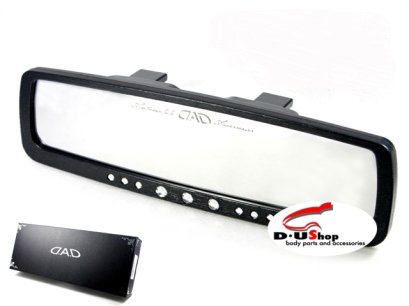 กระจกส่องหลัง VIP DAD รุ่น3 ขอบลายเส้น เพชรสั้น_ดำ