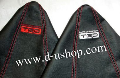 ถุงเกียร์ TRD หนังแท้ดำ ด้ายแดง
