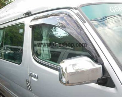 กันสาดรถตู้ D4D /หัวจรวด แบบทรงศูนย์ สีชาดำ