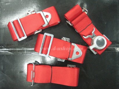 สาย Belt นิรภัยแบบ 4 จุด สีแดงโลโก้ BRIDE