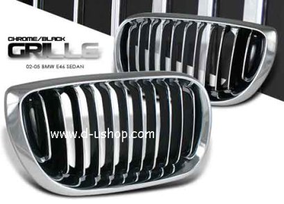กระจังหน้า โครเมียม/ดำ  BMW E46 (1998)