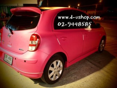 Nissan March Wrap Car สีชมพูเต็มคัน