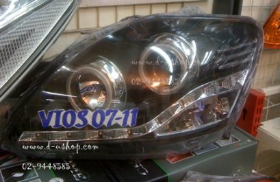โคมไฟหน้าโปรเจคเตอร์พร้อมวงแหวน Toyota Vios 07-2011