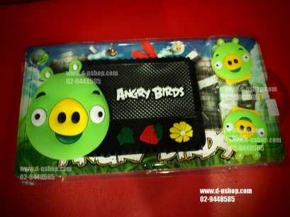 ที่เสียบเบลล์+ยางแผ่นกันลื่น Angry Bird Ver.1 สำหรับรถทุกรุ่น