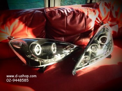 โคมไฟหน้าโปรเจคเตอร์ (Smoke) Honda Jazz สไตล์ Audi