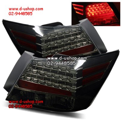 โคมไฟท้าย Honda Accord 2011 ดำ Smoke LED สไตล์ BMW