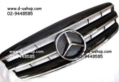 กระจังหน้าสีดำตัดเส้นโครเมียม Benz W221 (05-06)