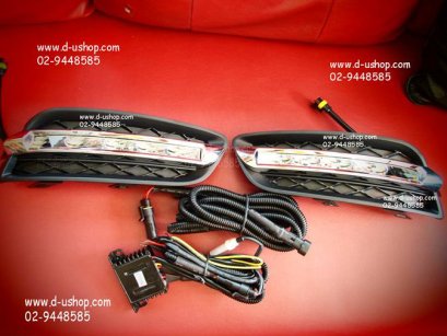 ชุดไฟ Daylight Running Time LED เม็ดใหญ่ แบบเต็ม Fog Lamp Nissan Teana 2011
