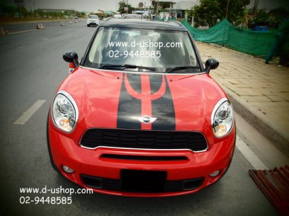 สติกเกอร์แต่งลายรถ Mini CountryMan สีแดง ลายDevil เส้นคาดหน้าหลัง