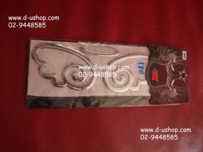 สติกเกอร์แบบแข็ง ลายนางฟ้า Angle  สีเงิน ติดฝาท้ายรถ สำหรับทุกรุ่น