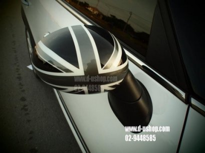 ครอบกระจกมองข้าง Mini cooper ลายธงชาติอังกฤษ สีดำ