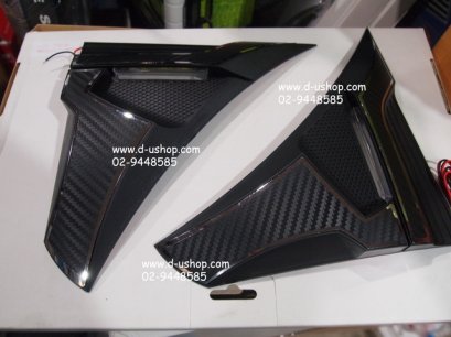 ครอบไฟแก้มเคฟล่ารุ่นมีไฟ LED สีฟ้าสำหรับรถทุกรุ่น