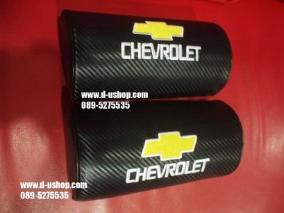 หมอนรองคอโลโก้เชฟหนังดำ สำหรับรถ Chevrolet ทุกรุ่น