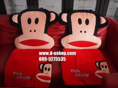 ชุดผ้าคลุมเบาะลาย Paul Frank สีแดง สำหรับรถทุกรุ่น