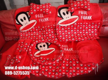 ชุดผ้าคลุมเบาะลาย Paul Frank สีแดง Ver.2 สำหรับรถทุกรุ่น