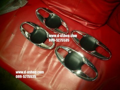 เบ้ามือเปิดประตูโครเมียม Fitt Toyota Yaris ลายเคฟล่า