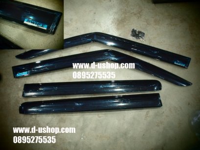 กันสาด Mugen ปั๊มโลโก้ Suzuki Swift Eco 2012 สีดำ