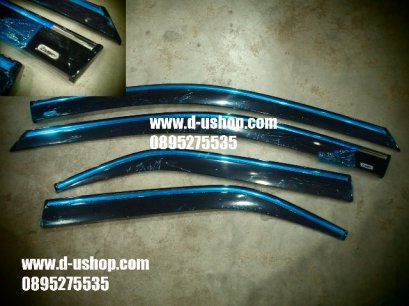 กันสาดสีดำปั๊มโลโก้ ขอบโครเมียม Toyota Camry 2012