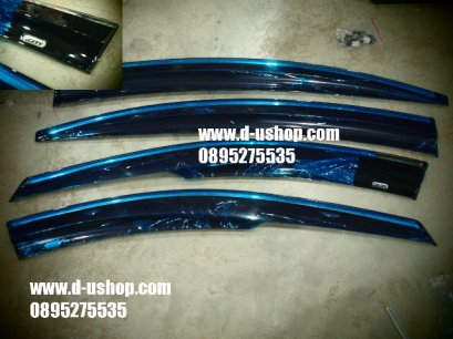 กันสาดสีดำปั๊มโลโก้กิ๊ฟล็อค ขอบโครเมียม Honda City New 2012