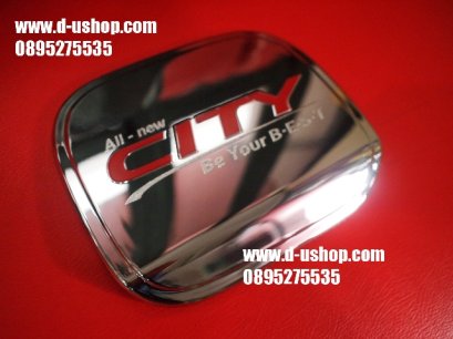 ครอบฝาถังน้ำมันตรงรุ่น โครเมียมHonda City All New 2014 รุ่นโลโก้สีแดง