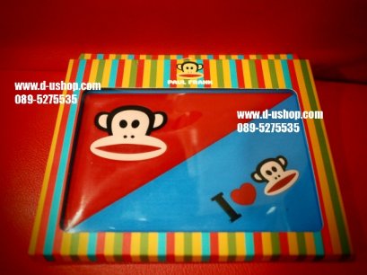 แผ่นรองกันลื่นหน้าคอนโซลรถ ลาย Paul Frank สีแดงฟ้า รุ่น I Love