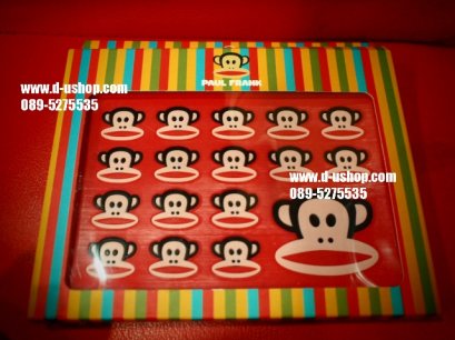แผ่นรองกันลื่นหน้าคอนโซลรถ ลาย Paul Frank สีแดง รุ่นหน้าลิง
