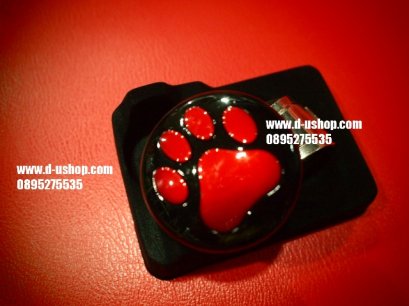 มือหมุนพวงมาลัยลาย Foot dog สีแดงสำหรับรถทุกรุ่น